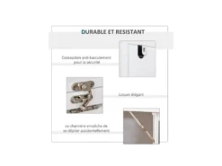 Bureau Mural Bibliothèque FLORY Blanc -Meubles Soldes Magasin meuble bureau 19193517