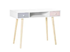 Bureau Scandinave Enfant ALIX Blanc Rose Gris
