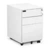Caisson Mobile Avec Tiroirs Verrouillable - 85 Kg - 5 Roulettes Blanc 14_0006038