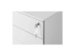 Caisson Mobile Avec Tiroirs Verrouillable - 85 Kg - 5 Roulettes Blanc 14_0006038 -Meubles Soldes Magasin meuble bureau 19300431