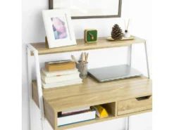 Bureau Informatique Table De Bureau Secrétaire Table Plan De Travail Avec Tiroir, étagère, FWT63-N -Meubles Soldes Magasin meuble bureau 19310973