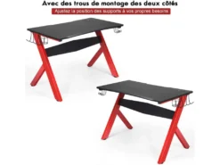 Bureau Gamer Pour E-sport Avec Porte-gobelet,tapis De Souris,support Pour Ecouteurs En Fibre -Meubles Soldes Magasin meuble bureau 19408199