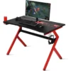 Gaming,bureau De Jeu Pour Gamer En Mdftubes En Acier Avec Porte-gobelet