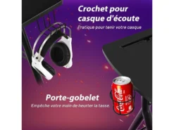 Bureau Gamer Pour E-sports Table Pour Ordinateur/pc Avec Porte-gobelet -Meubles Soldes Magasin meuble bureau 19408237