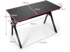 Bureau De Jeu, Gaming Bureau Ergonomique Avec Cadre En Forme De K, Porte-gobelet Et Crochet -Meubles Soldes Magasin meuble bureau 19408253