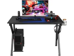 Bureau Gamer Table Informatique 115 X 75 X 76 Cm Avec Porte-gobelet Stable K Cadre
