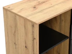 Bureau Extensible Avec Plateau Pivotant 360° - MDF - Naturel Et Noir - PAVELO -Meubles Soldes Magasin meuble bureau 19408269