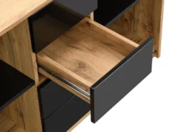 Bureau Extensible Avec Plateau Pivotant 360° - MDF - Naturel Et Noir - PAVELO -Meubles Soldes Magasin meuble bureau 19408281
