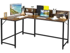 Table De Bureau En Forme De L En Acier Robuste Charge 100KG