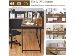 Table De Bureau En Forme De L En Acier Robuste Charge 100KG -Meubles Soldes Magasin meuble bureau 19408397