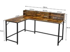 Table De Bureau En Forme De L En Acier Robuste Charge 100KG -Meubles Soldes Magasin meuble bureau 19408399