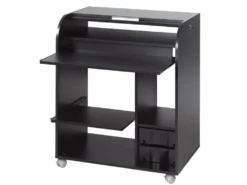 Bureau Informatique Noir à Roulettes - Coloris: Zonk Pow 400 -Meubles Soldes Magasin meuble bureau 19908973