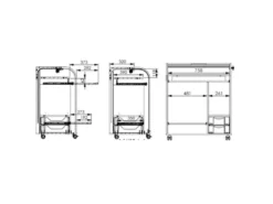 Bureau Informatique Noir à Roulettes - Coloris: Zonk Pow 400 -Meubles Soldes Magasin meuble bureau 19908975
