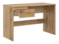 Bureau 1 Tiroir Bois Clair - QIZ - L 115 X L 54 X H 75 Cm -Meubles Soldes Magasin meuble bureau 21152251