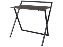 34" Bureau D'Étude De Bureau À Domicile Pliant En Bois Moderne Brun/Noir