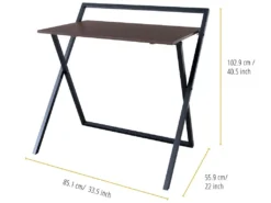 34" Bureau D'Étude De Bureau À Domicile Pliant En Bois Moderne Brun/Noir -Meubles Soldes Magasin meuble bureau 21284581