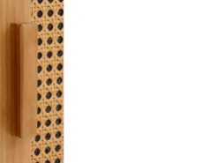 Bureau Avec 1 Porte Et 1 Tiroir En Pin Et Rotin Nature -Meubles Soldes Magasin meuble bureau 21581841