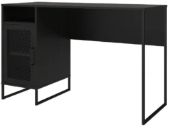 Bureau Ordinateur Caisson 1 Porte En MDF Chêne Noir -Meubles Soldes Magasin meuble bureau 21693621