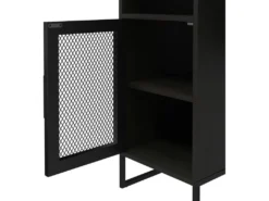 Bureau Ordinateur Caisson 1 Porte En MDF Chêne Noir -Meubles Soldes Magasin meuble bureau 21693623