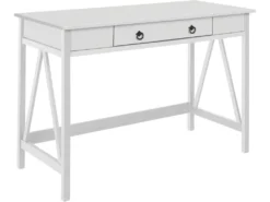 Bureau Avec 1 Tiroir En Pin Blanc -Meubles Soldes Magasin meuble bureau 21736303