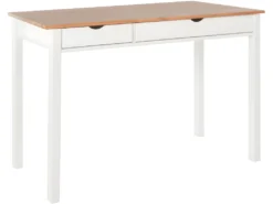 Bureau 2 Tiroirs En Pin Blanc Et Nature