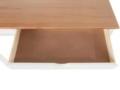 Bureau 2 Tiroirs En Pin Blanc Et Nature -Meubles Soldes Magasin meuble bureau 21736475