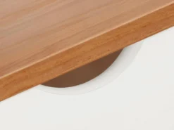 Bureau 2 Tiroirs En Pin Blanc Et Nature -Meubles Soldes Magasin meuble bureau 21736477