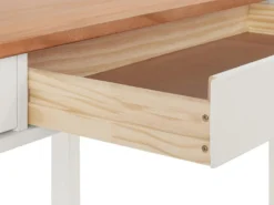 Bureau 2 Tiroirs En Pin Blanc Et Nature -Meubles Soldes Magasin meuble bureau 21736479