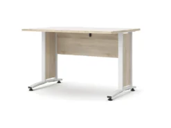 Prisme Bureau B, Imitation Chêne, Blanc.