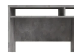 Plus Bureau Avec 1 Porte, 1 Tiroir Et 2 Tablettes De Rangement, Finition Béton/blanc Brillant. -Meubles Soldes Magasin meuble bureau 22084859