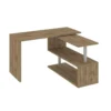 Bureau Candido, Bureau D'angle Support PC, Table De Bureau Polyvalente, Bureau Gain De Place Multiposition, 100% Made In Italy, Cm 120x50h75, Chêne