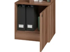 Bureau Châtaignier Bibliothèque 6 Niches Et 1 Caisson Intégrés -Meubles Soldes Magasin meuble bureau 22970221