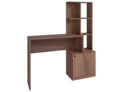 Bureau Châtaignier Bibliothèque 6 Niches Et 1 Caisson Intégrés -Meubles Soldes Magasin meuble bureau 22970223