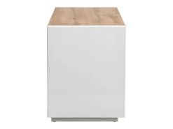 Bureau AMANI - 3 Tiroirs Et 1 Porte - MDF - Blanc Laqué Et Chêne -Meubles Soldes Magasin meuble bureau 489371