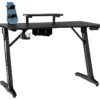 Bureau Gamer Table De Jeu Pour Gaming Surface En Fibre De Carbone Lumières Rvb Avec Porte-gobelet Crochet Pour Casque 20_0000335