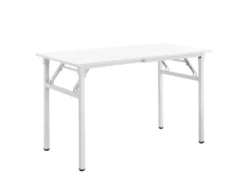 Table Pliante De Cuisine à Manger Hauteur Réglable Pour 4 Personnes 120 Cm Blanc 03_0004361