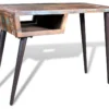 Bureau Table Meuble Travail Informatique Avec Pieds En Fer Bois De Récupération 0502066
