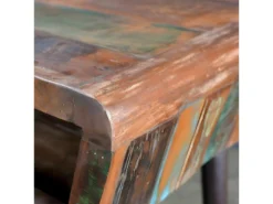 Bureau Table Meuble Travail Informatique Avec Pieds En Fer Bois De Récupération 0502066 -Meubles Soldes Magasin meuble bureau 8958503