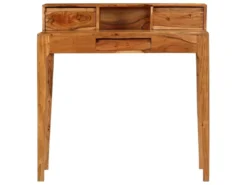 Bureau Table Meuble Travail Informatique Avec Tiroirs Bois Massif 88 Cm 0502139