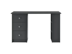 Table De Bureau Secrétaire Poste De Travail Informatique Avec 3 Tiroirs 120 Cm Gris Foncé 03_0004711 -Meubles Soldes Magasin meuble bureau 8959401