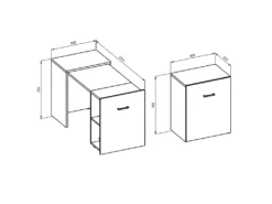 Bureau Pliable Spécial Petite Espace Collection FLIP Coloris Blanc. -Meubles Soldes Magasin meuble bureau 8959507