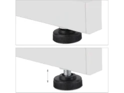 Bureau Moderne Avec Plaque De Verre Tiroir Latéral Pour Chambre D’ado 110 Cm Blanc 13_0000560 -Meubles Soldes Magasin meuble bureau 8959547