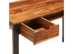 Bureau Table Meuble Travail Informatique 110 Cm Bois Solide Et Acier 0502086 -Meubles Soldes Magasin meuble bureau 8959897