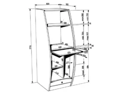 Armoire Informatique Galbée Largeur 60 Cm 5 Niches - Coloris: Hêtre 5 Armoire Informatique Galbée Largeur 60 Cm 5 Niches - Coloris: Hêtre -Meubles Soldes Magasin meuble bureau 9186039