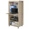 Armoire Informatique Mobile Chêne - Coloris: Chêne Naturel
