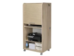 Armoire Informatique Mobile Chêne - Coloris: Chêne Naturel -Meubles Soldes Magasin meuble bureau 9186109