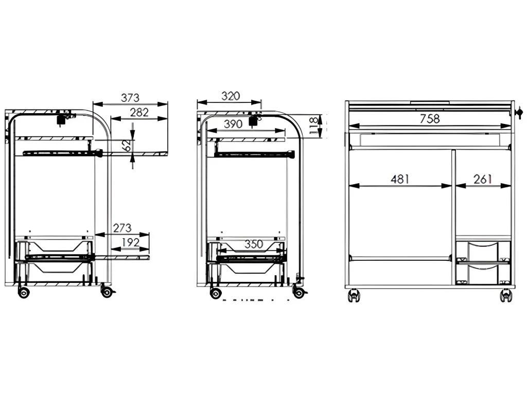 Bureau Informatique Blanc à Roulettes - Coloris: Fée 217 3 Bureau Informatique Blanc à Roulettes - Coloris: Fée 217 – Image 3
