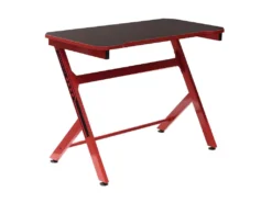 GAMING - Bureau Métallique Noir Et Rouge