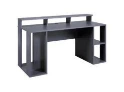 MARIO - Bureau Gamer Multi-Rangement Anthracite -Meubles Soldes Magasin meuble bureau 9257693