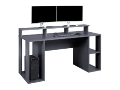 MARIO - Bureau Gamer Multi-Rangement Anthracite -Meubles Soldes Magasin meuble bureau 9257695